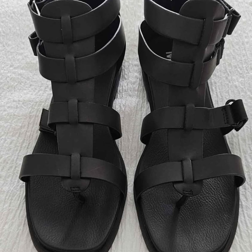 MIA Black Gladiator Sandals with Adjustable Straps